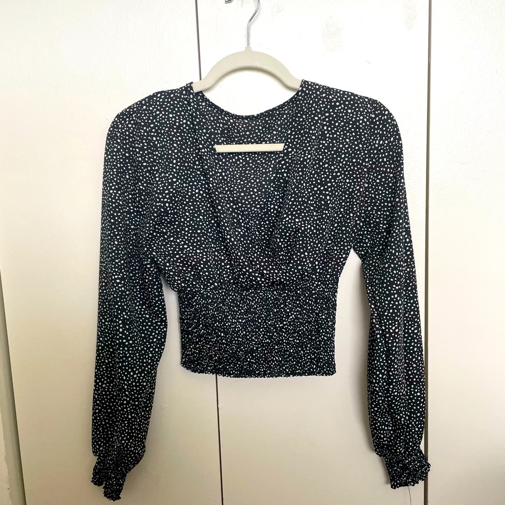 Black and White Polka Dot Top - XS